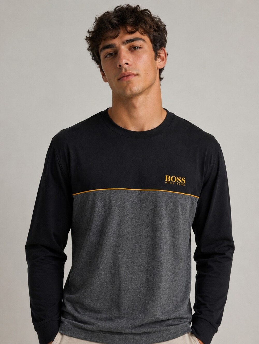 HUGO BOSS COLORBLOCK LONG SLEEVE SWEATER SIZE XL 🖤✨